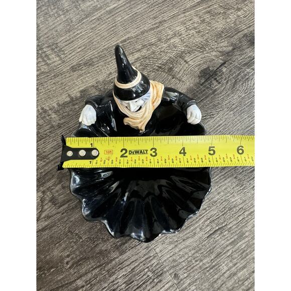 Vintage 1990s White Candy Dish Bowl Black Dress Is Bowl Kitschy - Picture 7 of 9